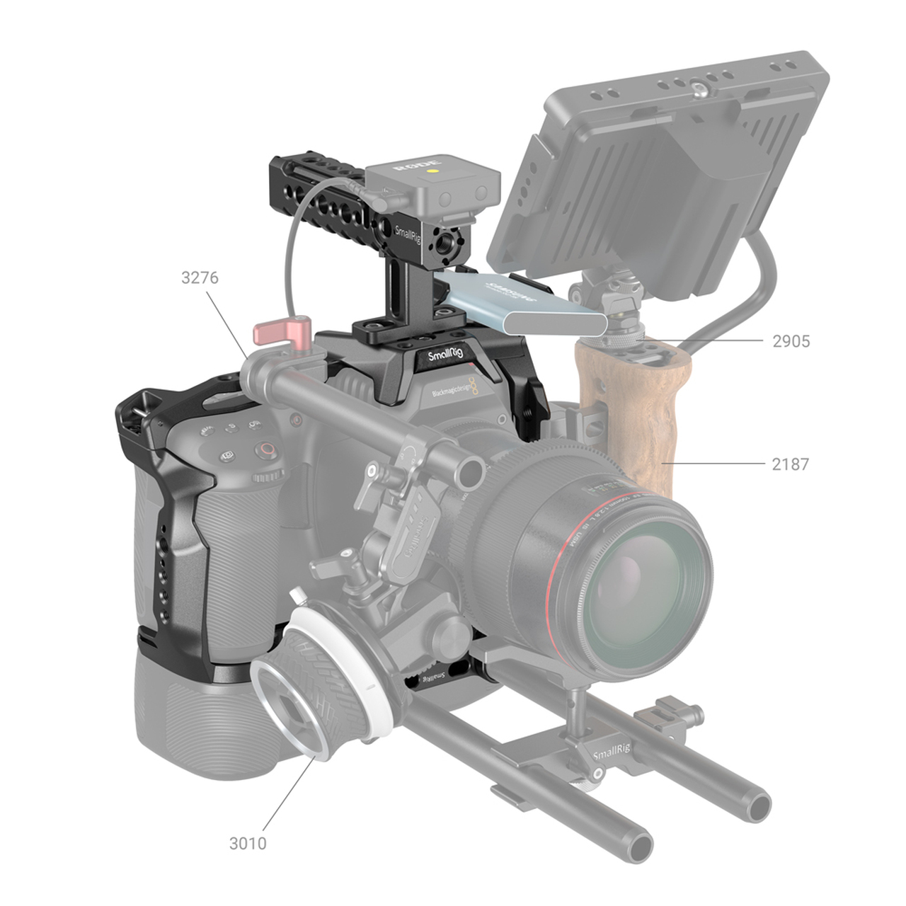 SmallRig 3276 – Morsetto Singolo Da 15 Mm Per Gabbia BMPCC 6K Pro, Con Adattatore Da 12 Mm, In Alluminio E Acciaio, Per Follow Focus E Accessori – Leggero E Robusto