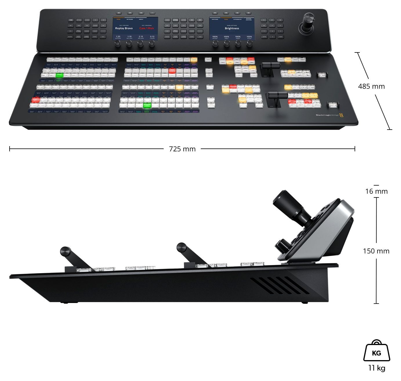 ATEM 2 M/E Advanced Panel 20 – Abmessungen