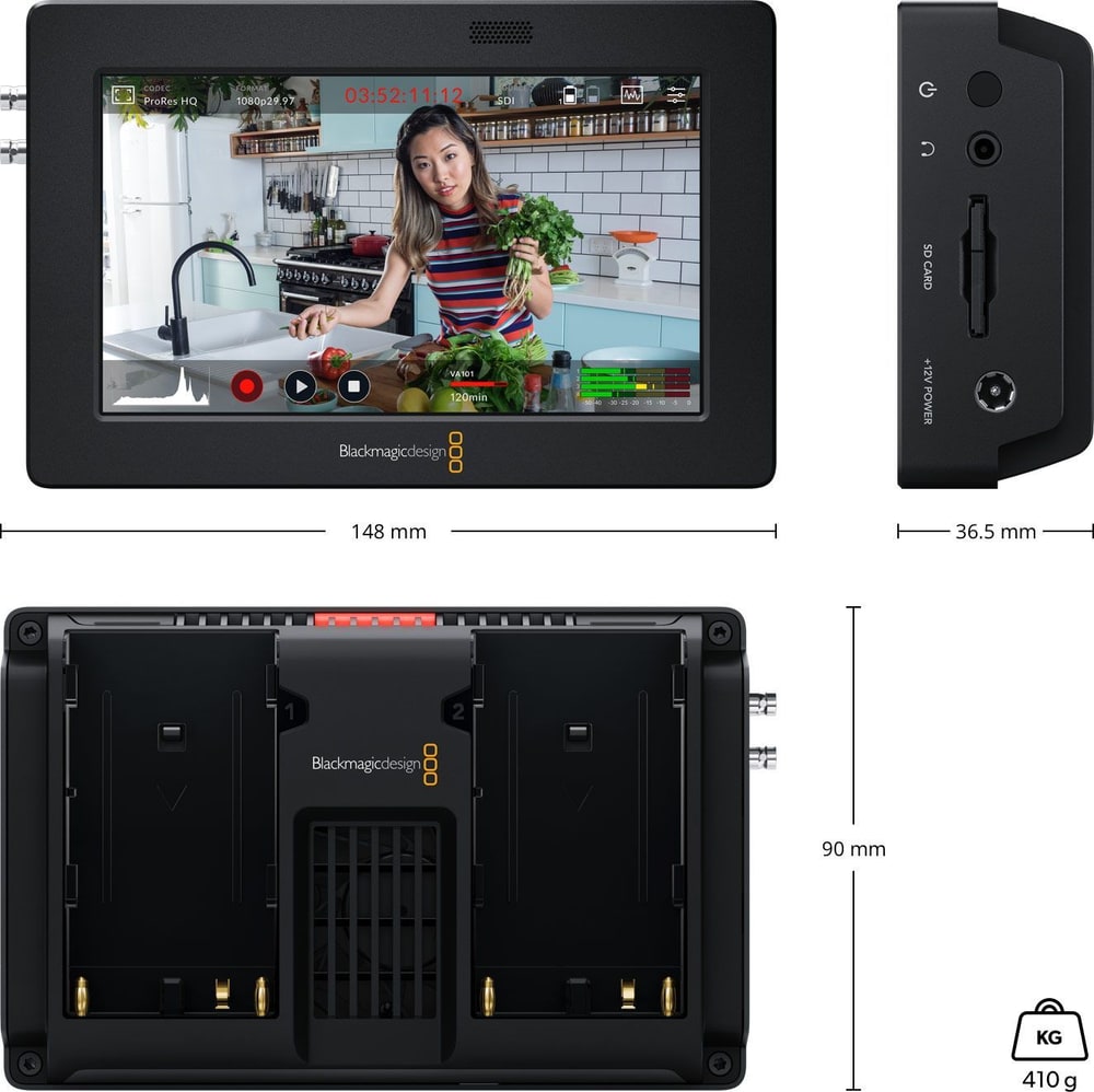 Video Assist 5″ 3G – Abmessungen und Gewicht