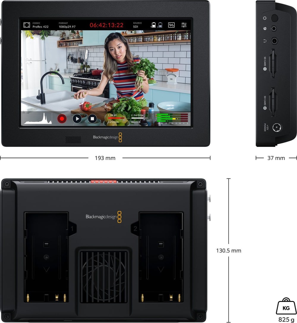 Video Assist 7″ 3G – Abmessungen und Gewicht