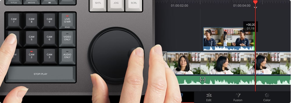 DaVinci Resolve Speed Editor – Kameratasten und Live Override