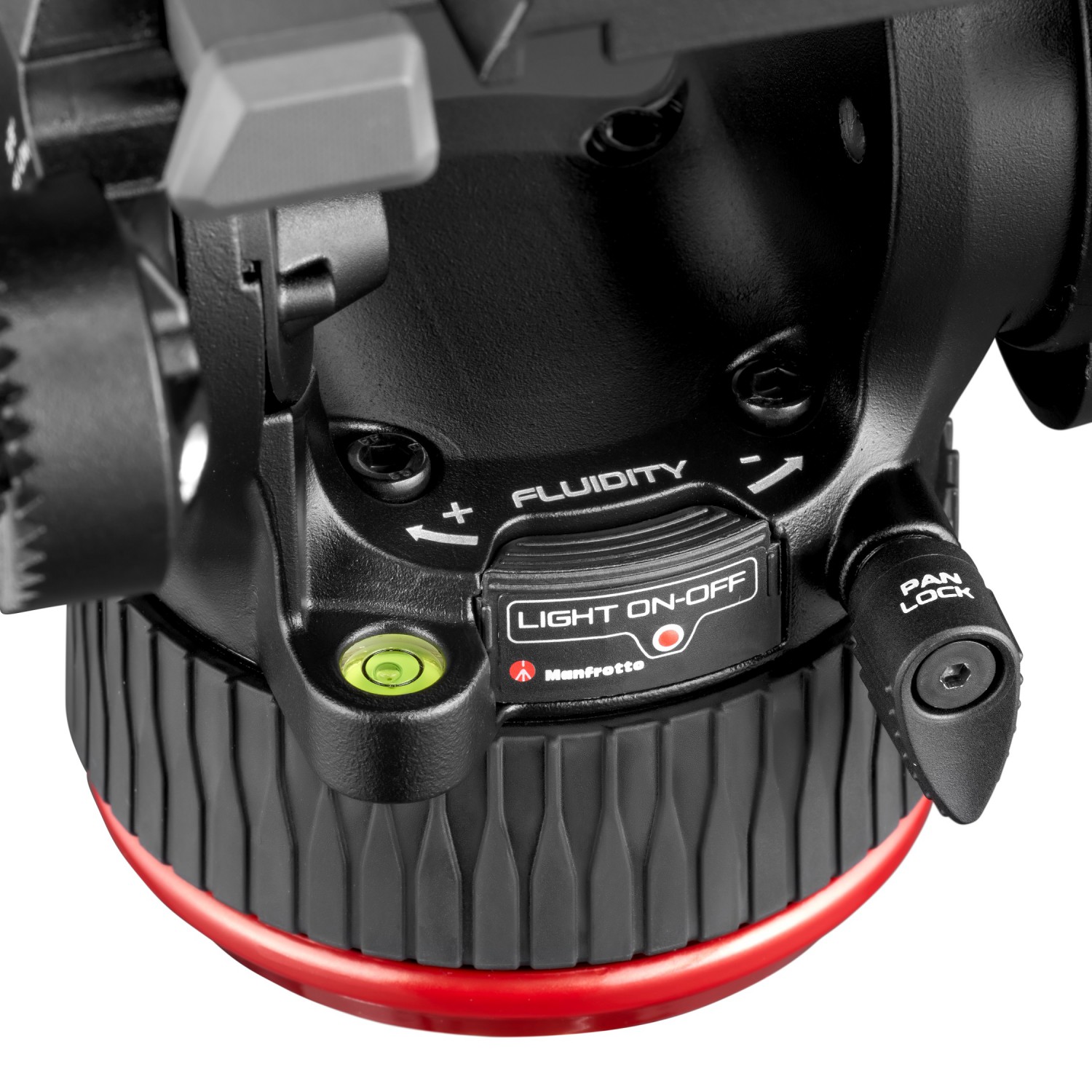 Manfrotto 504X controls and illuminated spirit level