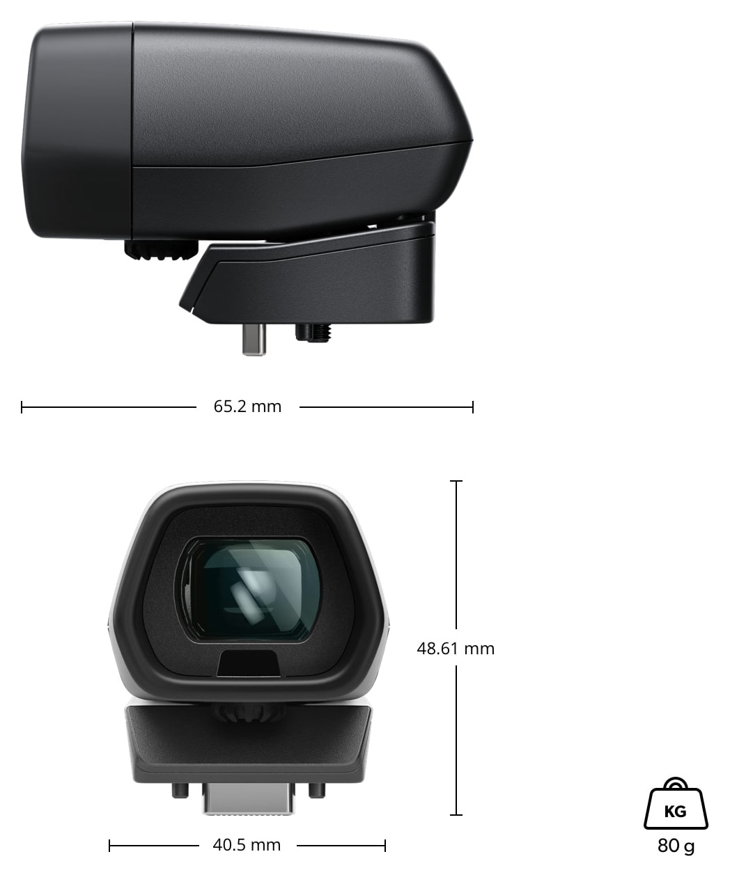 Blackmagic Pocket Cinema Camera Pro EVF – Abmessungen und Gewicht