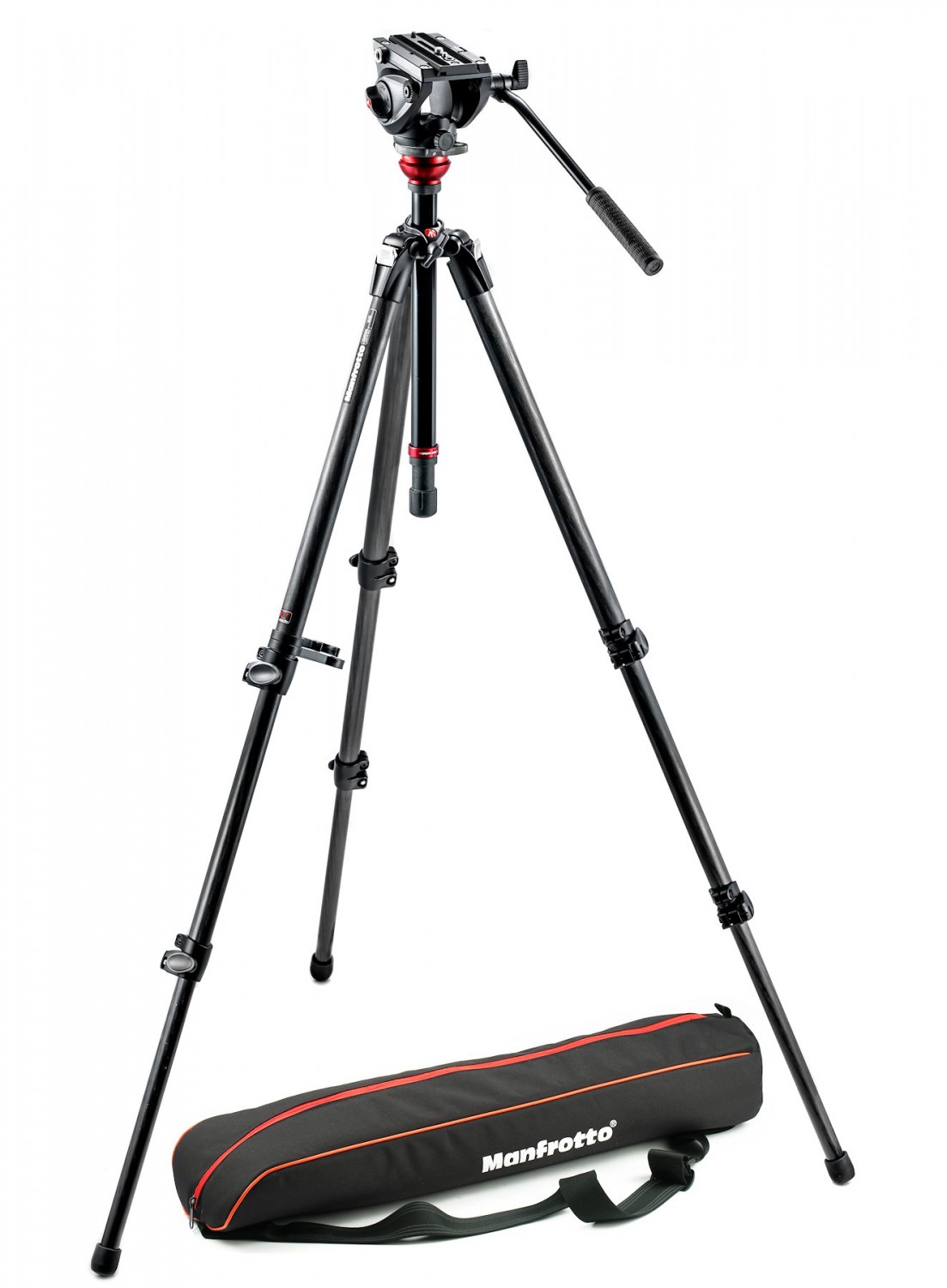 Manfrotto MVH500AH Carbon-Videosystem mit 755CX3 Stativ und Tasche