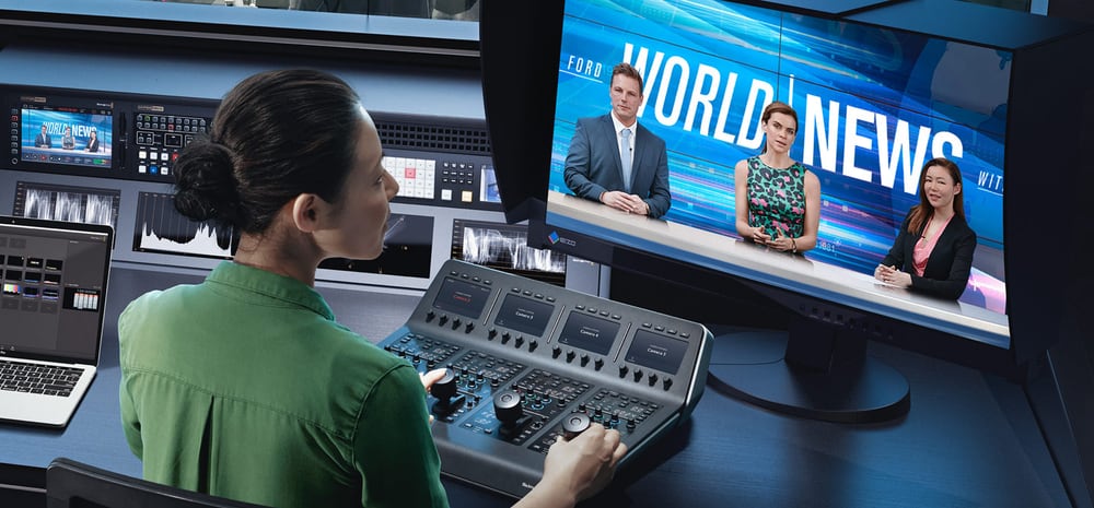 Blackmagic URSA Broadcast G2 – Studiokamera, gesteuert vom ATEM-Bildmischer