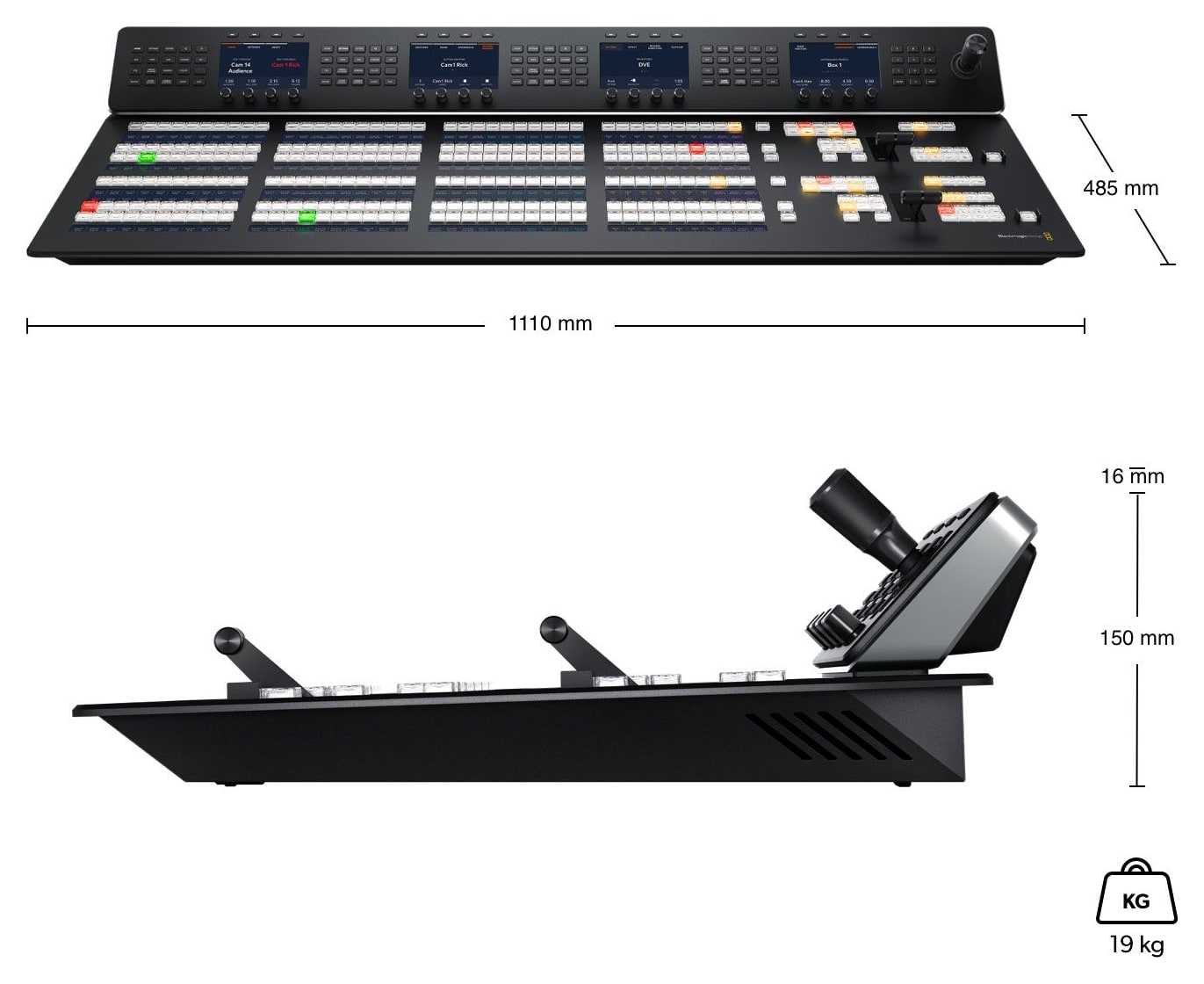 ATEM 2 M/E Advanced Panel 40 – Abmessungen