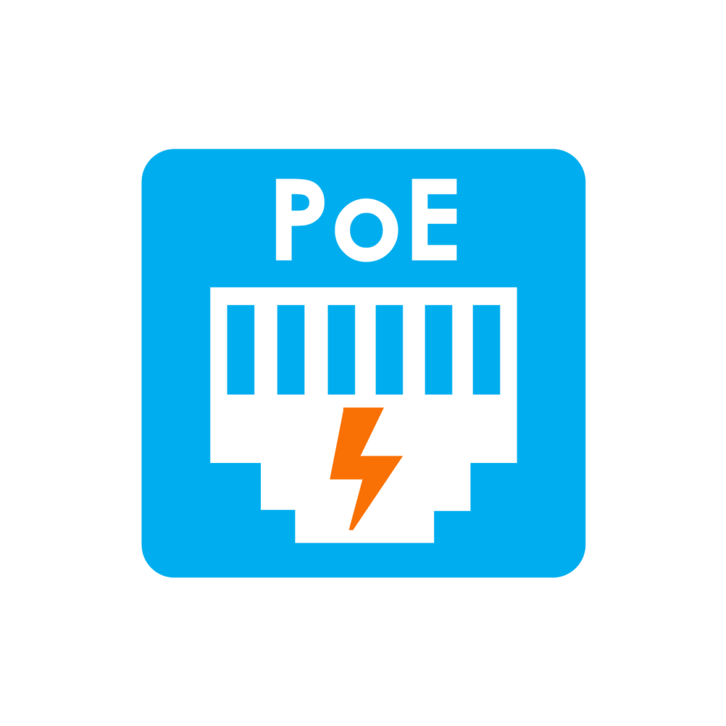 Symbol für PoE-Stromversorgung über Ethernet