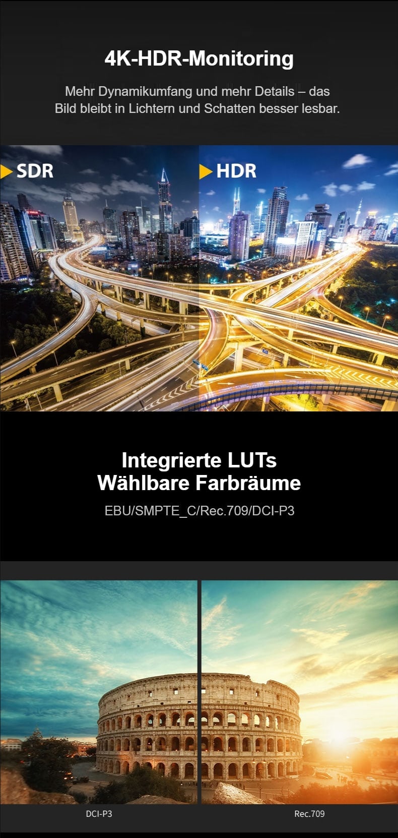 HDR und integrierte LUTs