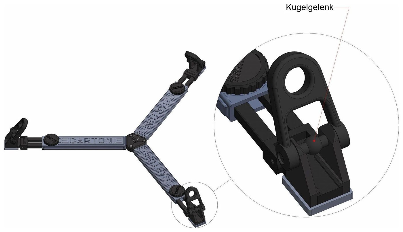 Cartoni S832/F Bodenspinne ENG/EFP, flexibel – Kugelgelenk
