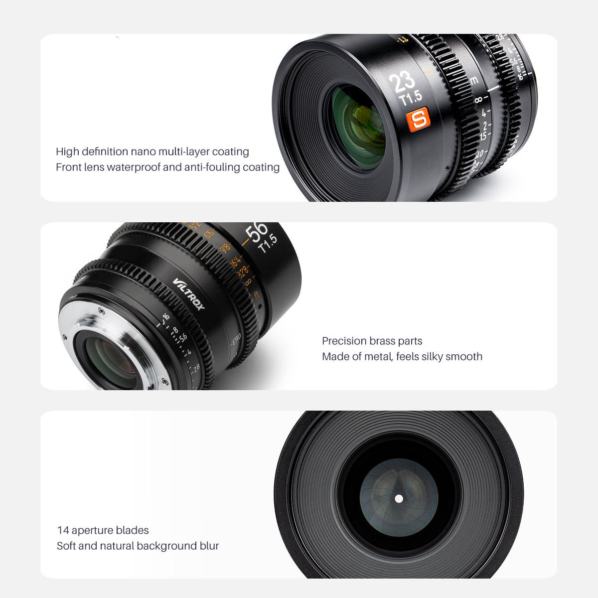 Detaily konstrukce Viltrox S cine