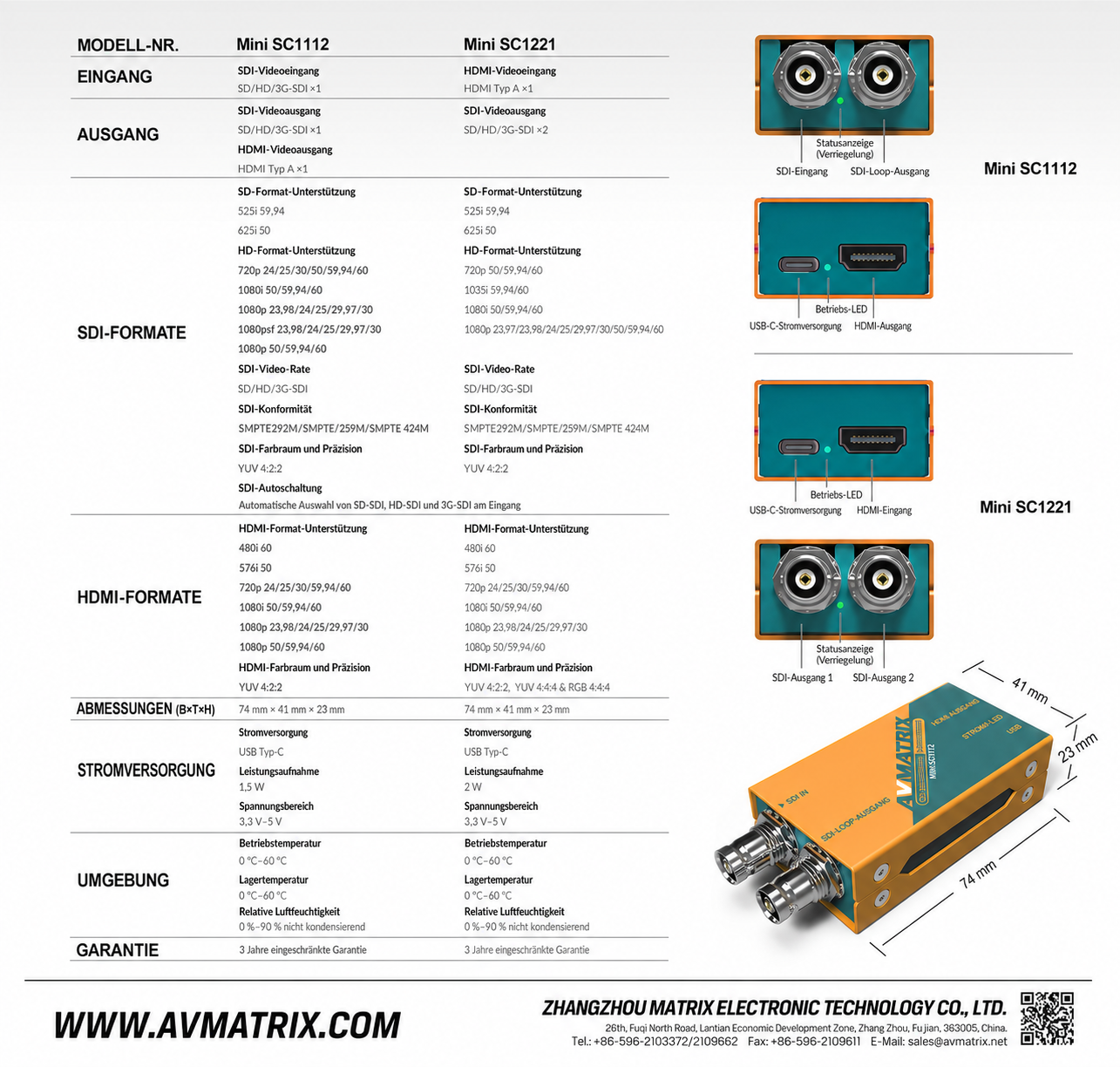 AVMATRIX Mini SC1112 – infografika 5