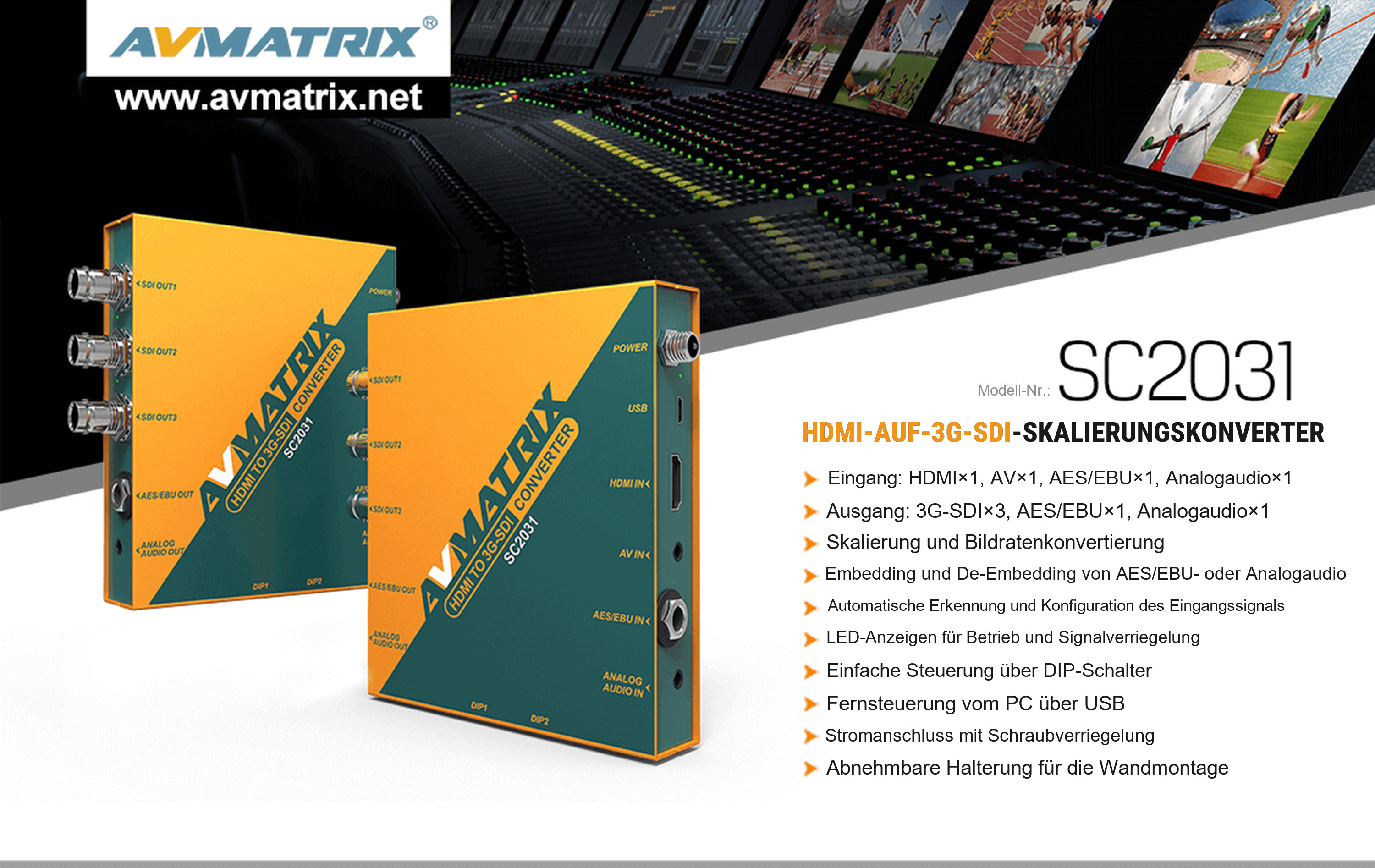 AVMATRIX SC2031X – Infografik