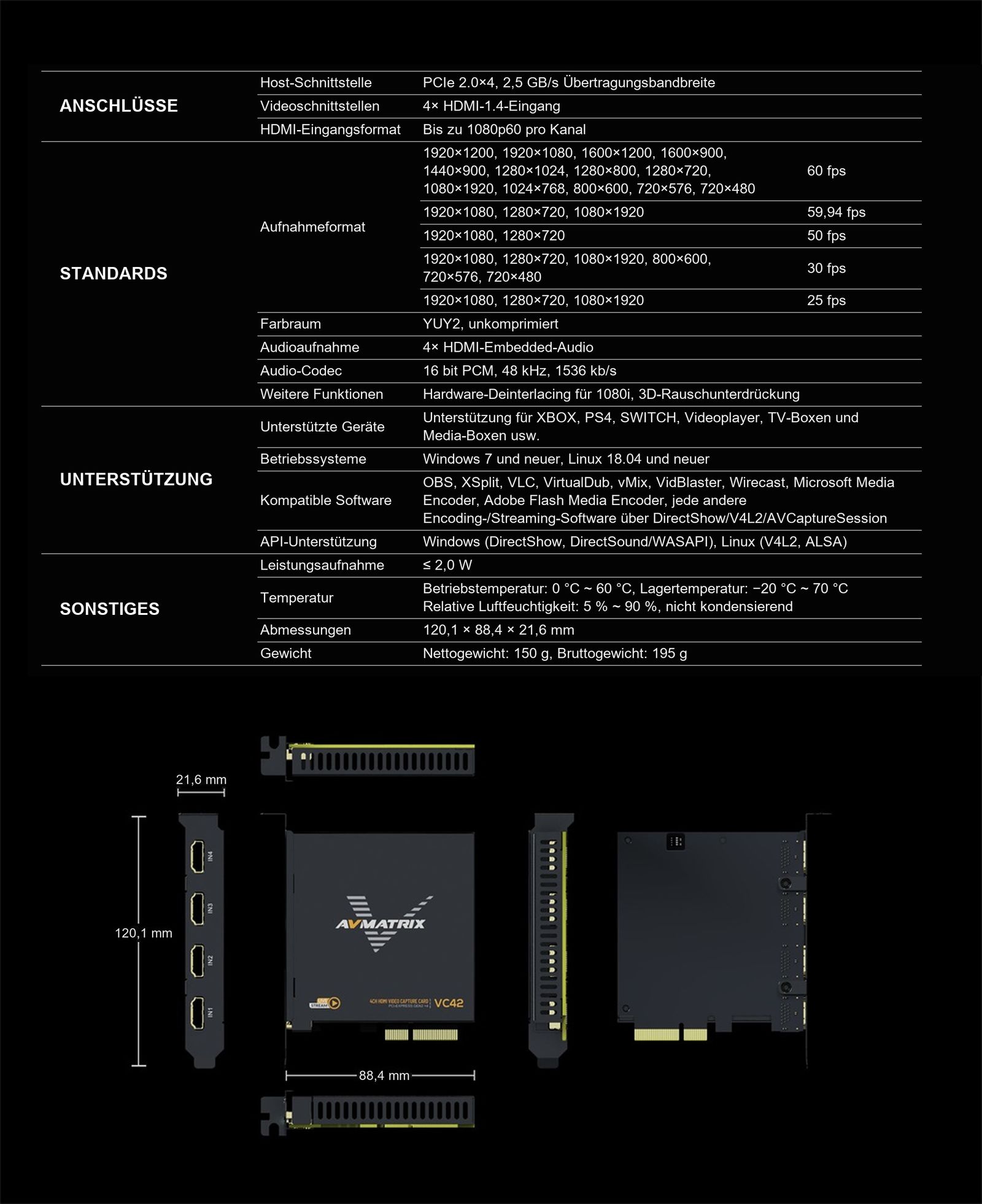 AVMATRIX VC42x – Infografik