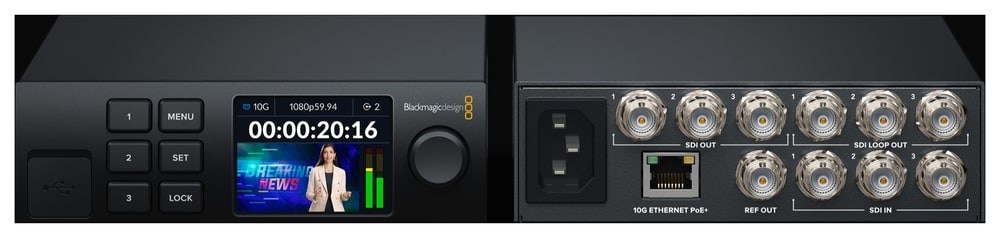 Blackmagic 2110 IP Converter 3x3G – Sechs SDI-Geräte an einem Kabel