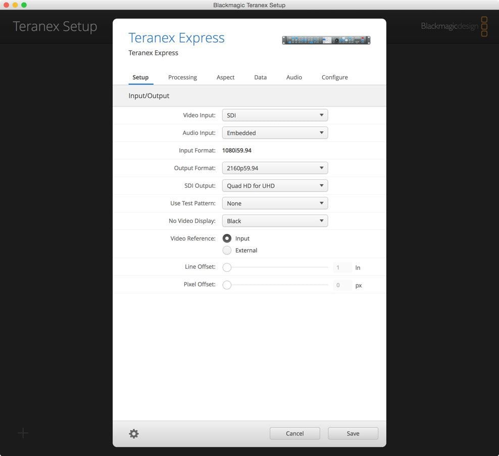 Teranex Express – Bedienung am Panel oder am Computer