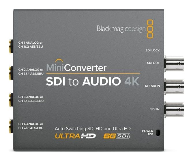 Mini Converter SDI to Audio 4K – Vier analoge Kanäle oder acht AES/EBU