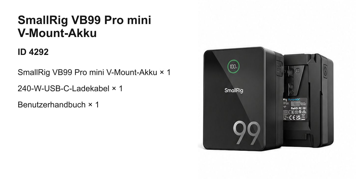 Übersetzte Produktinfografik SmallRig VB99 Pro 8/10