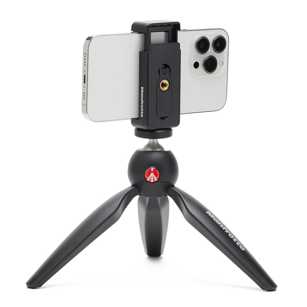 Rückseitiges Gewinde der Smartphone-Klemme im Manfrotto PIXI Set