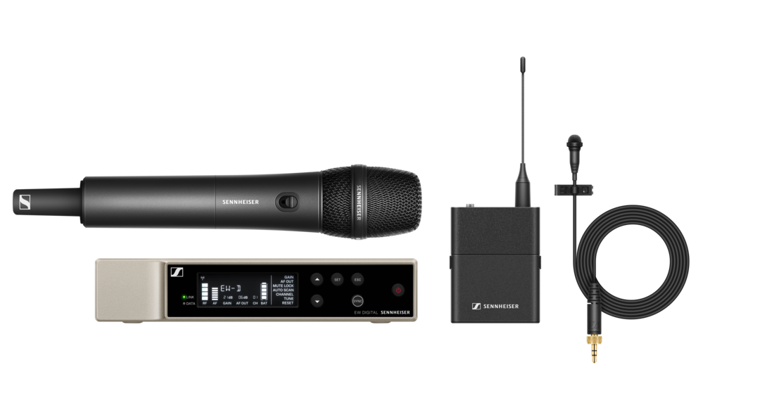 Sennheiser EW-D ME2/835-S SET R1-6 mit Empfänger, ME 2 Lavalier, Taschensender und Handsender mit MMD 835 Mikrofonmodul
