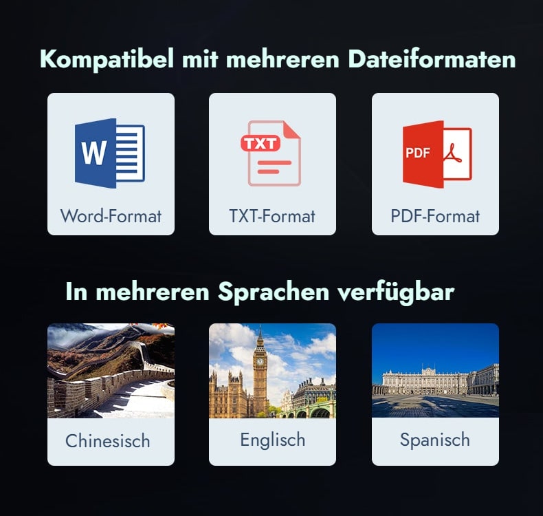 Kompatibel mit mehreren Dateiformaten