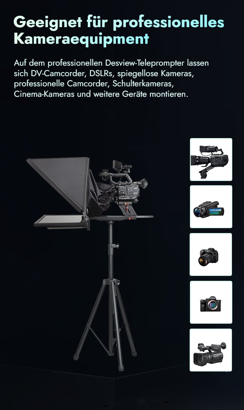Geeignet für professionelles Kameraequipment