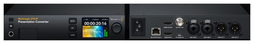 Blackmagic 2110 IP Presentation Converter – Laptop vom Konverter versorgt