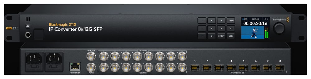 Blackmagic 2110 IP Converter 8x12G SFP – Acht Kanäle in beide Richtungen