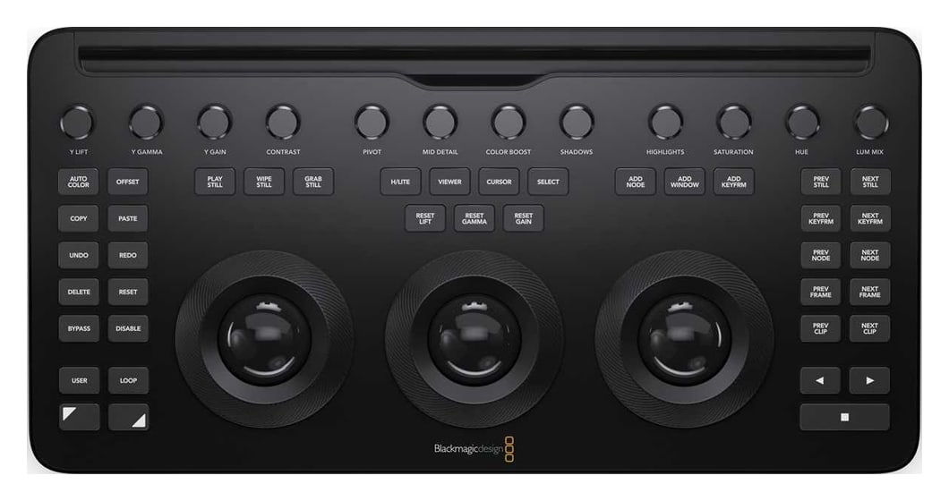 DaVinci Resolve Micro Color Panel – Drei Trackballs mit Ringen