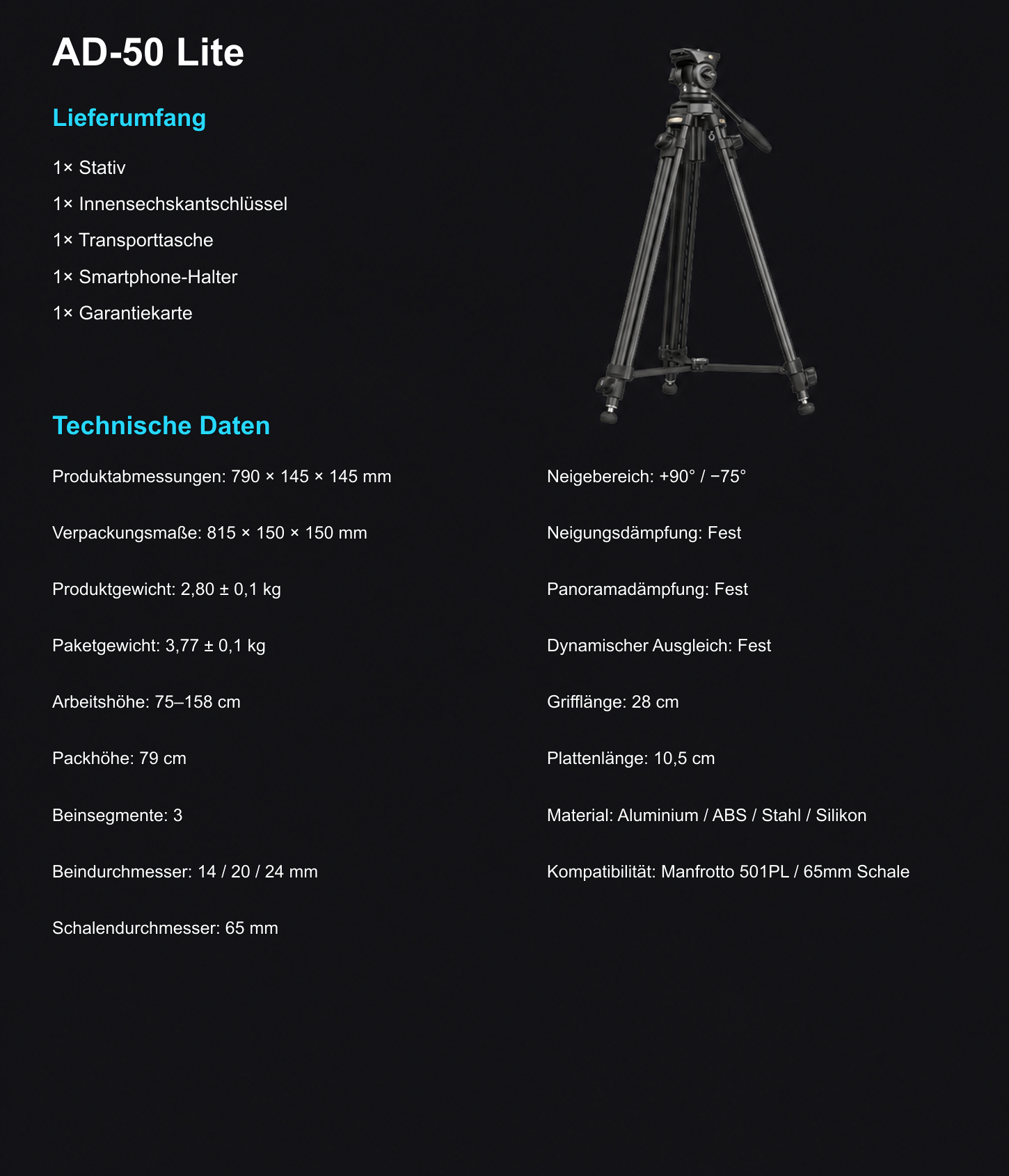 SmallRig AD-50 Lite 4684 – deutsche Infografik – 10/12