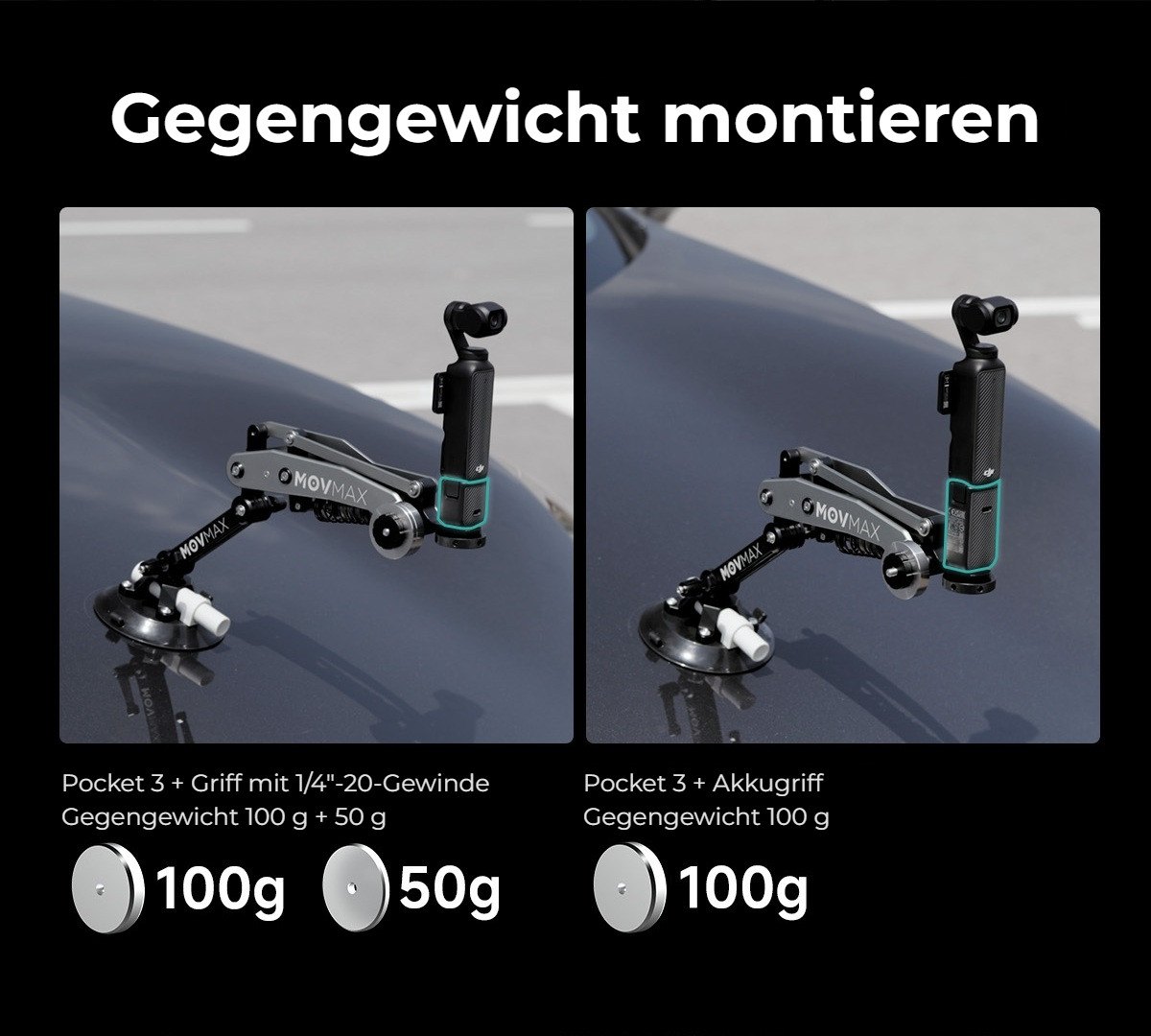 So setzen Sie die Gegengewichte ein