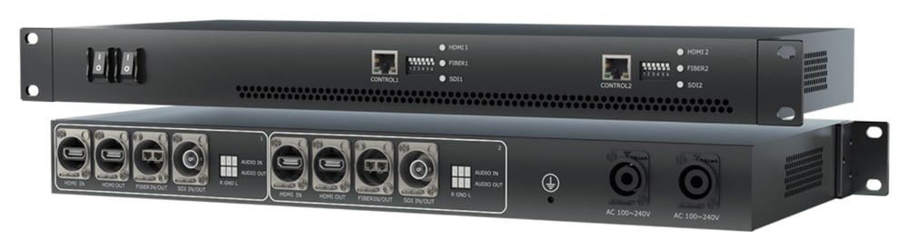 Zwei Module in 1U mit verriegelbaren Anschlüssen