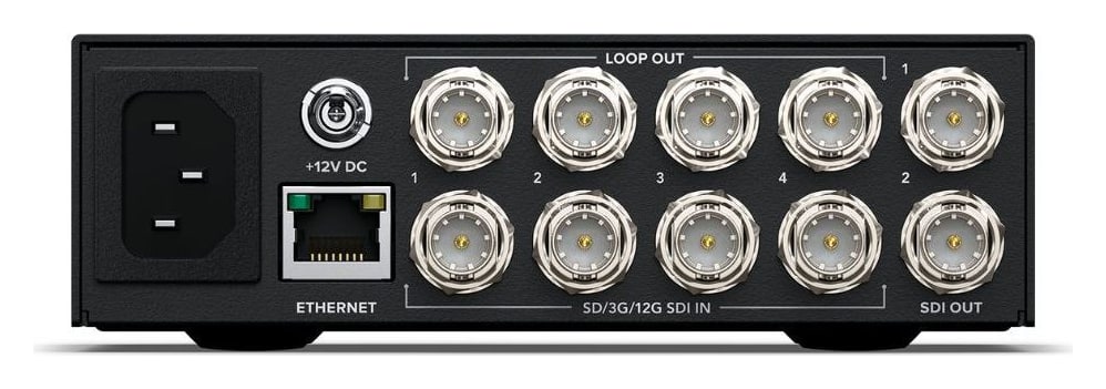 Blackmagic Videohub Mini 4x2 12G – Loop-Ausgang an jedem Eingang