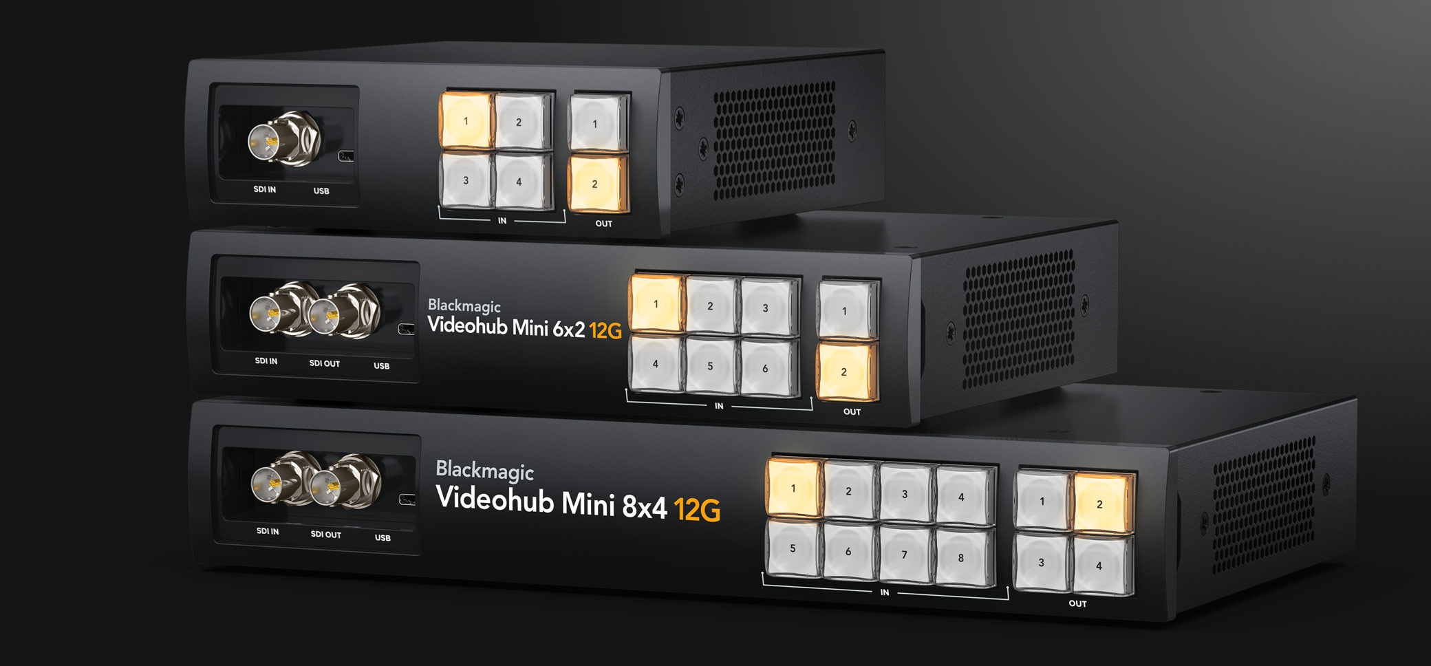 Blackmagic Videohub Mini 6x2 12G – ovládání