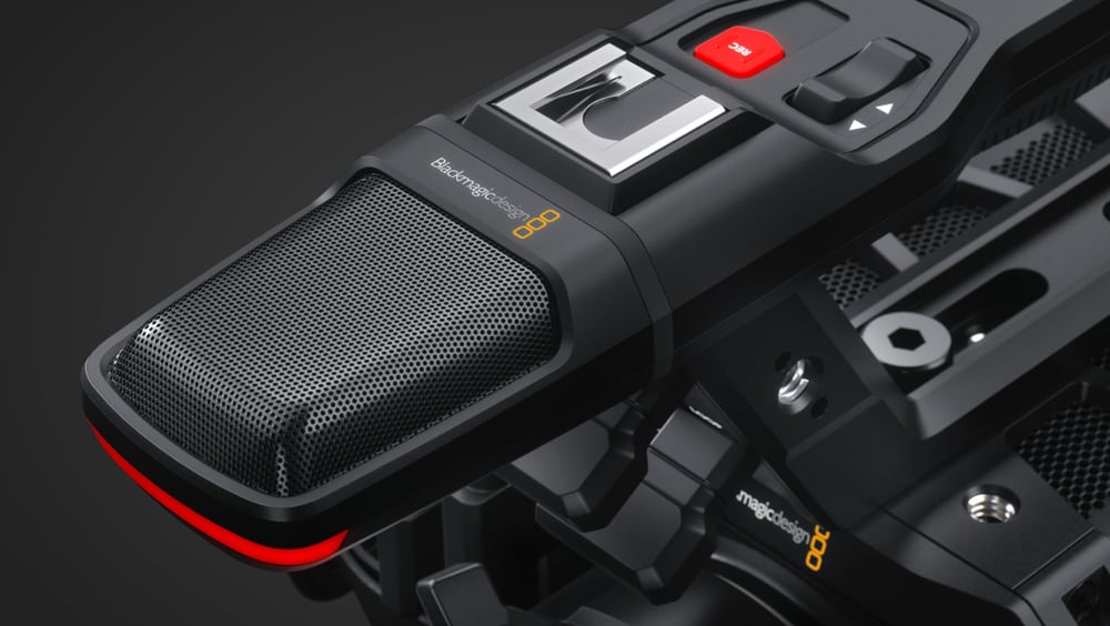 Blackmagic Design PYXIS Pro Handle – Stereomikrofon und Bedienung