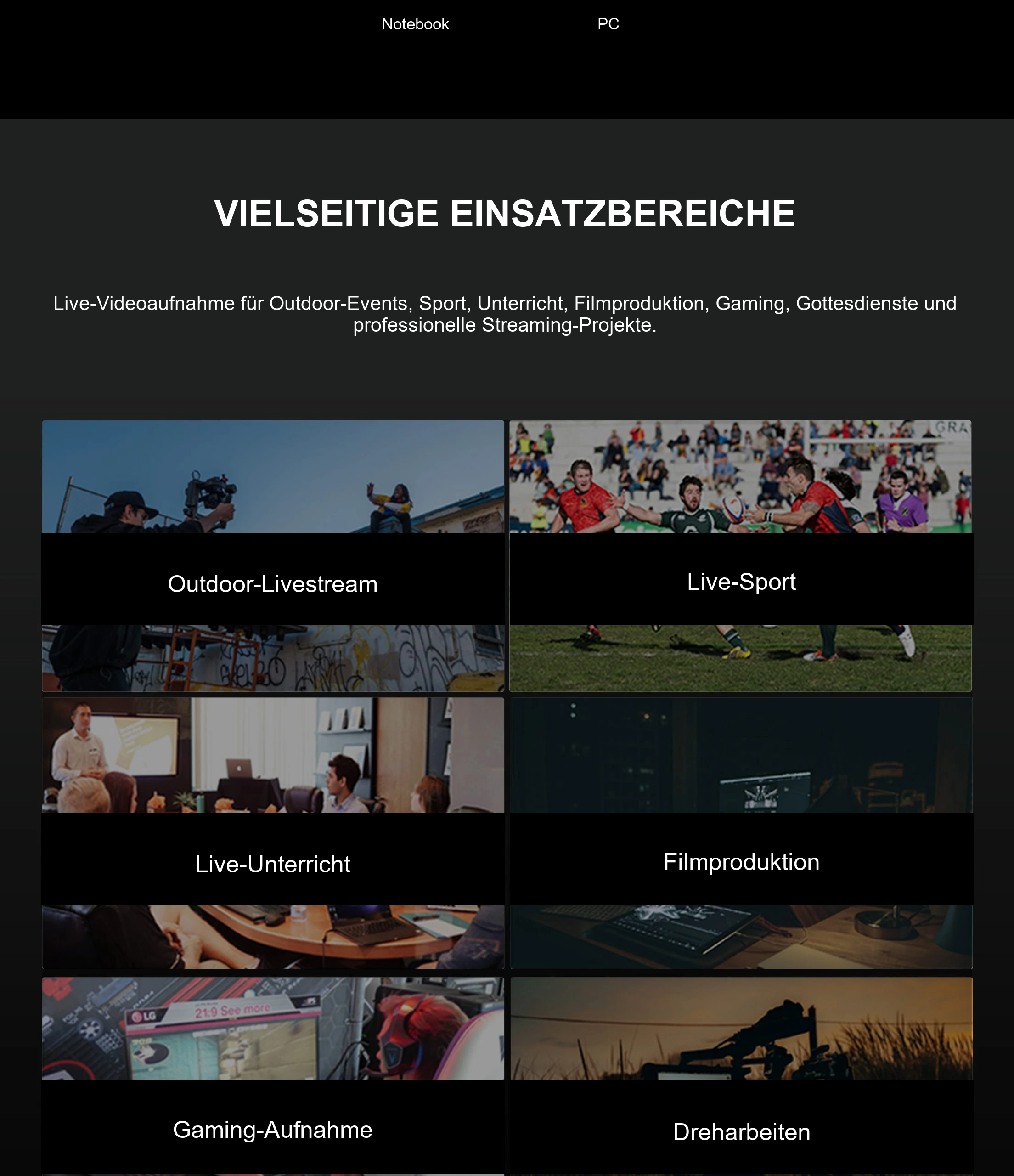 Für Live-Produktionen entwickelt