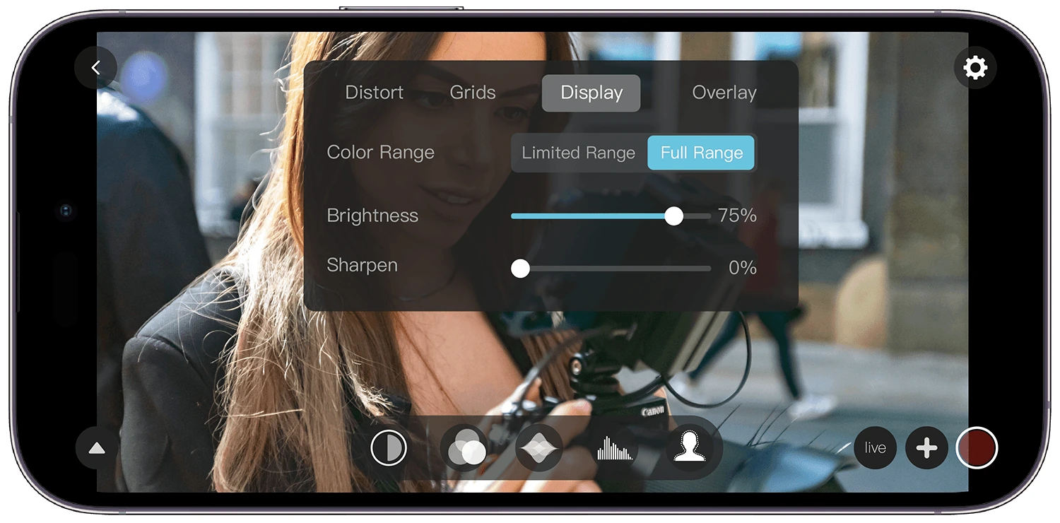 Nastavení mobilního náhledu · Accsoon CineView Quad