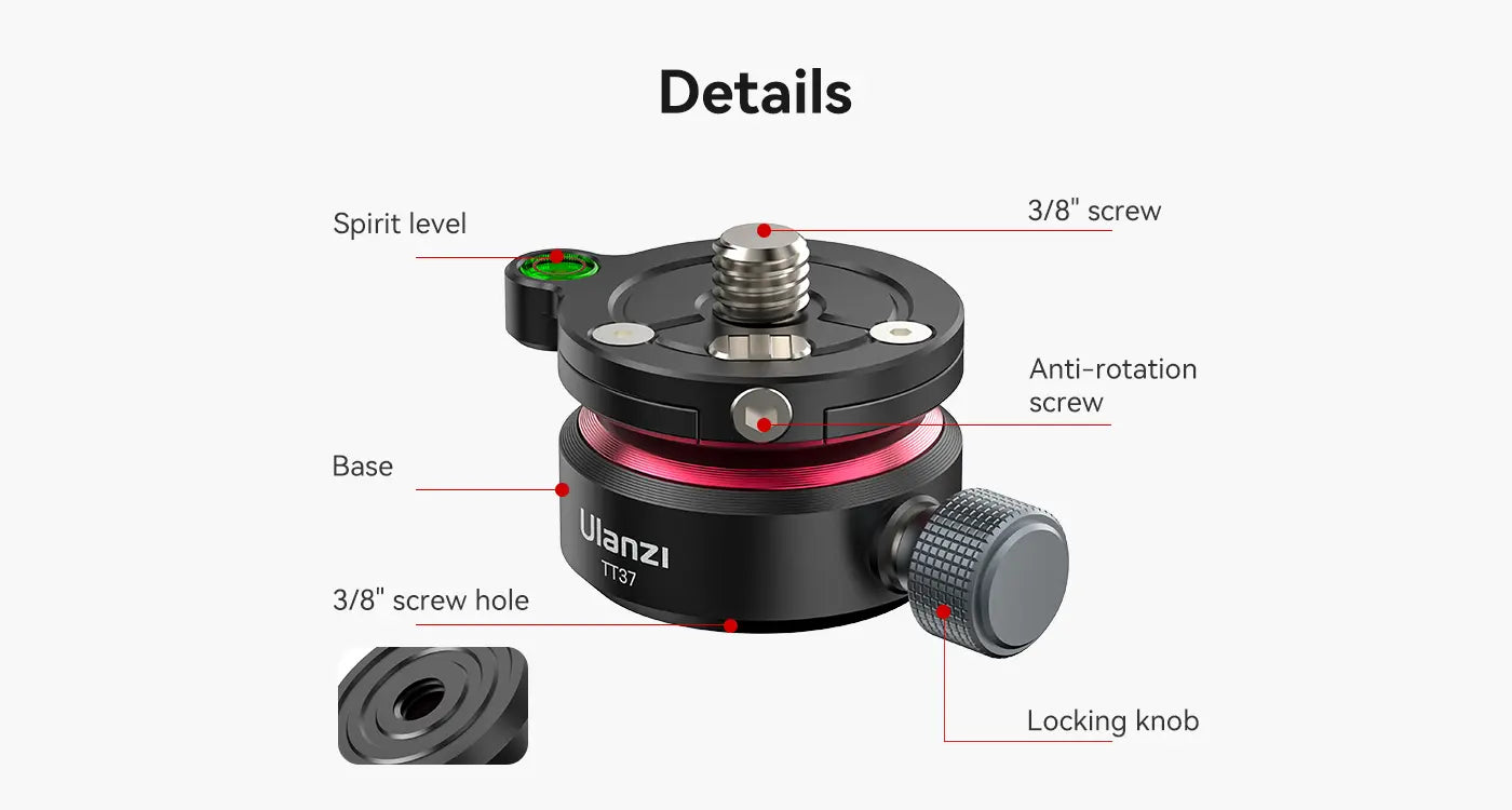 Ulanzi TT37 Mini Leveling Base for Tripod Head