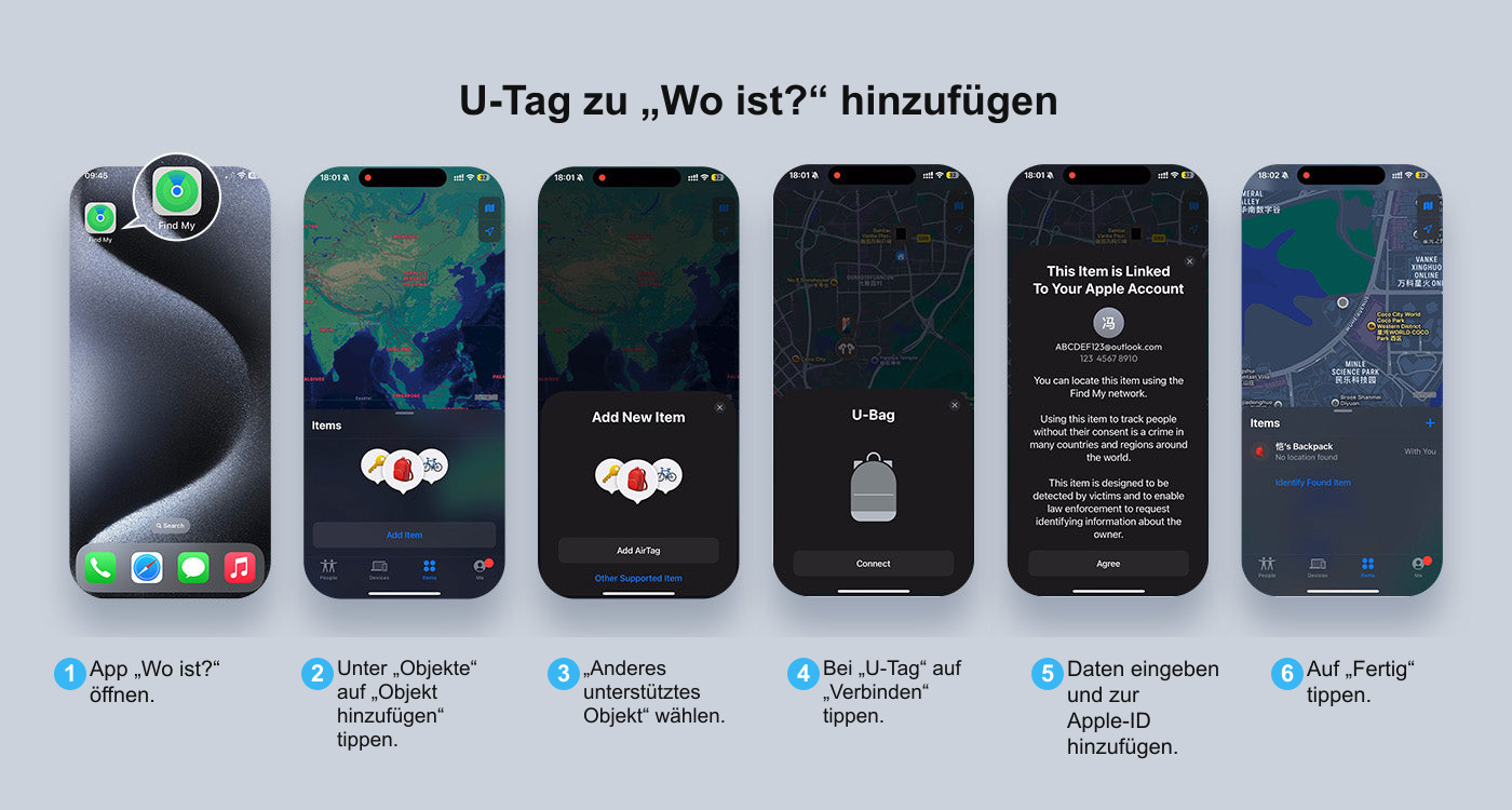 U-Tag zu „Wo ist?“ hinzufügen