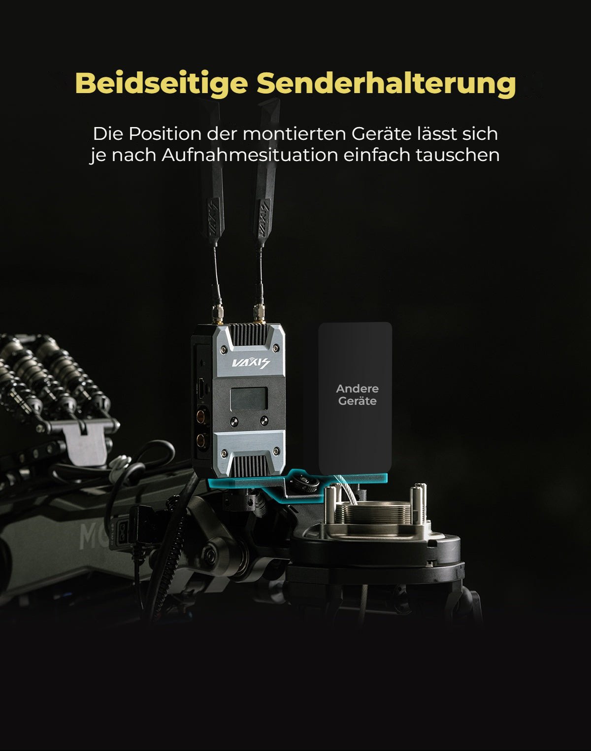 Beidseitige Senderhalterung