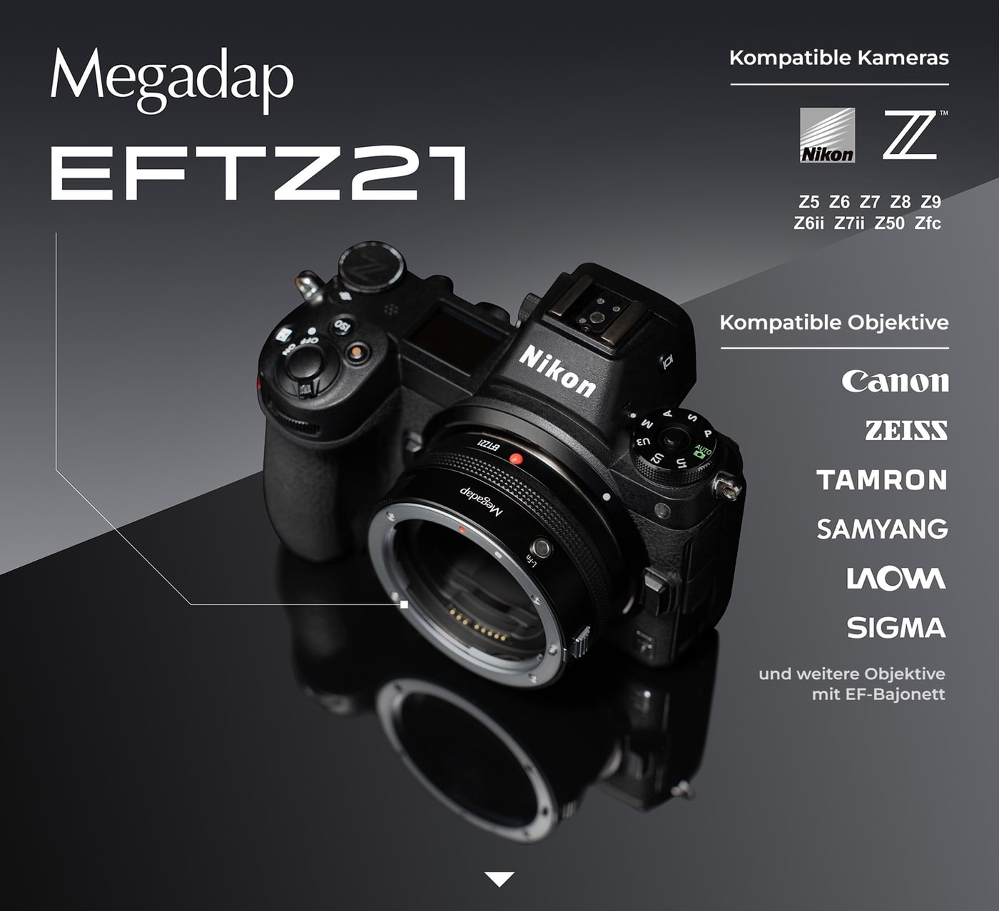 Megadap EFTZ21 – Kompatible Kameras und Objektive
