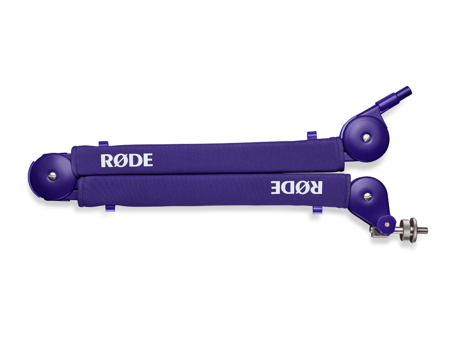 Zusammengeklappter violetter RØDE PSA1+ Studio-Mikrofonarm