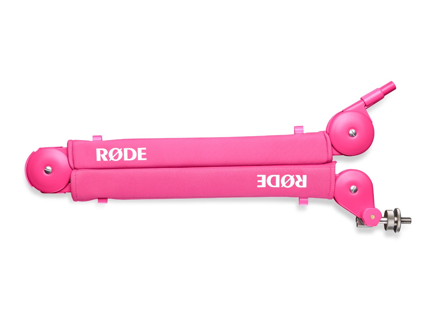 Zusammengeklappter pinker RØDE PSA1+ Studio-Mikrofonarm