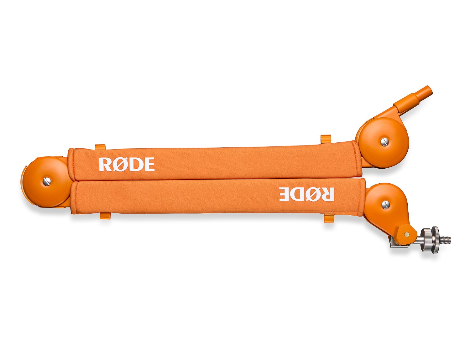 Oranžové rameno RØDE PSA1+ v kompaktní poloze