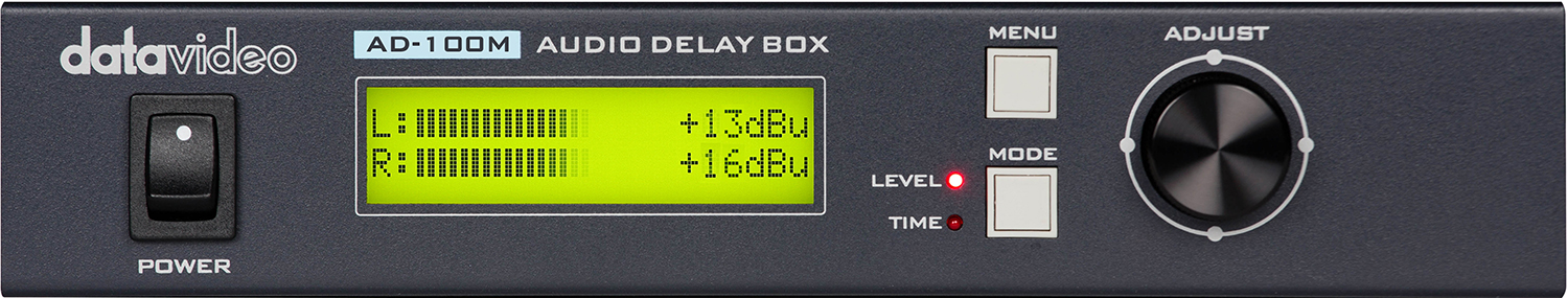 Vorderseite mit SMT-LCD, MENU- und MODE-Tasten sowie ADJUST-Drehregler