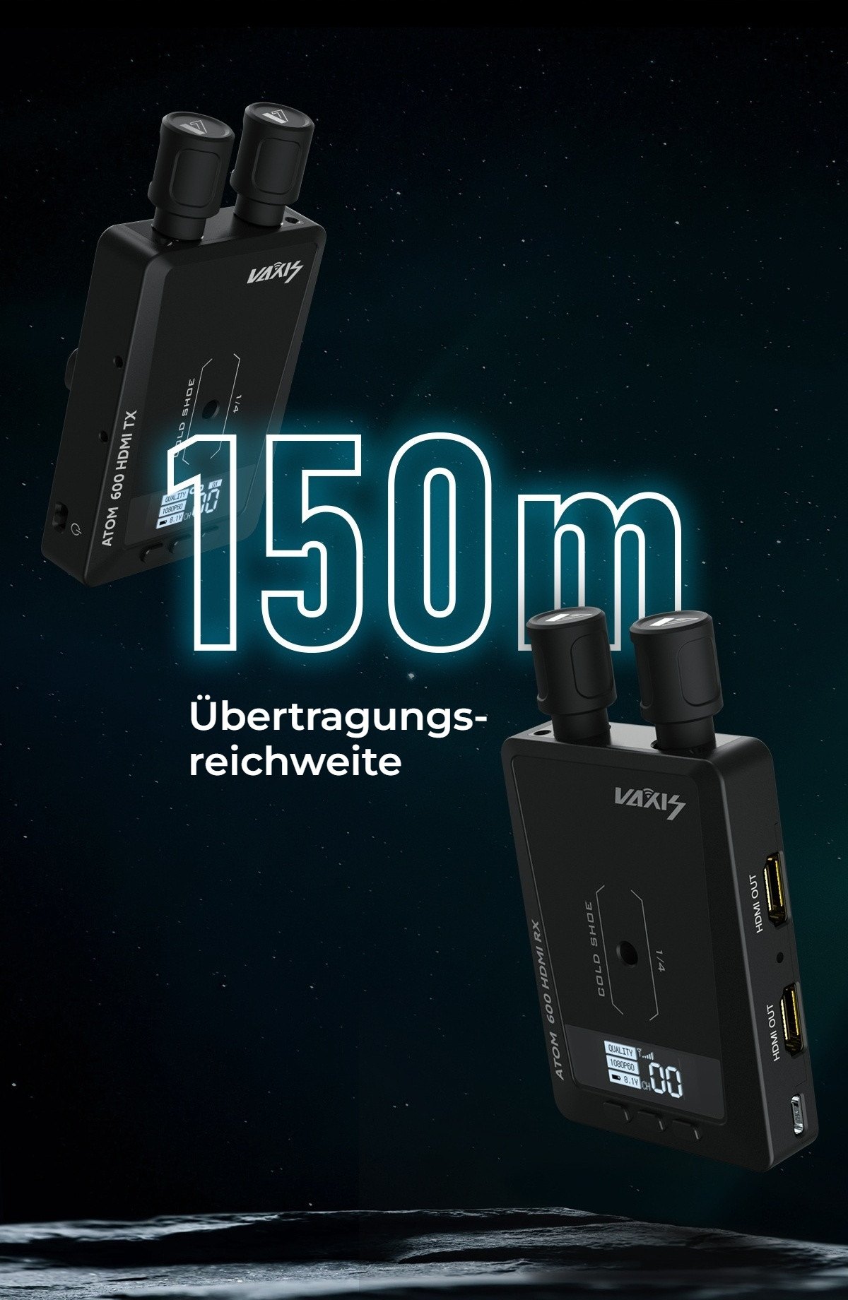 150 m Reichweite