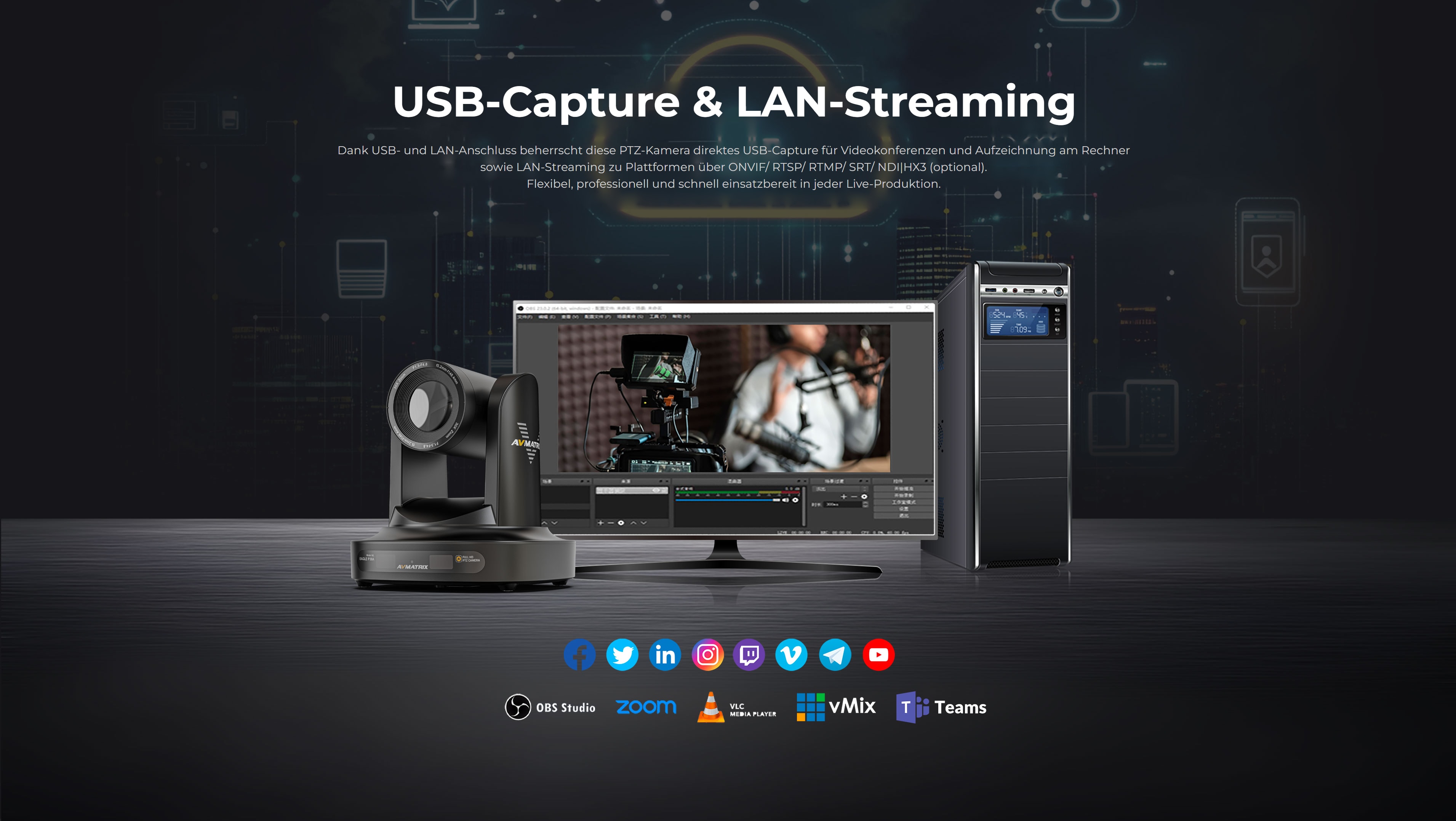 AVMatrix PTZ Camera EAGLE P12A-NDI
