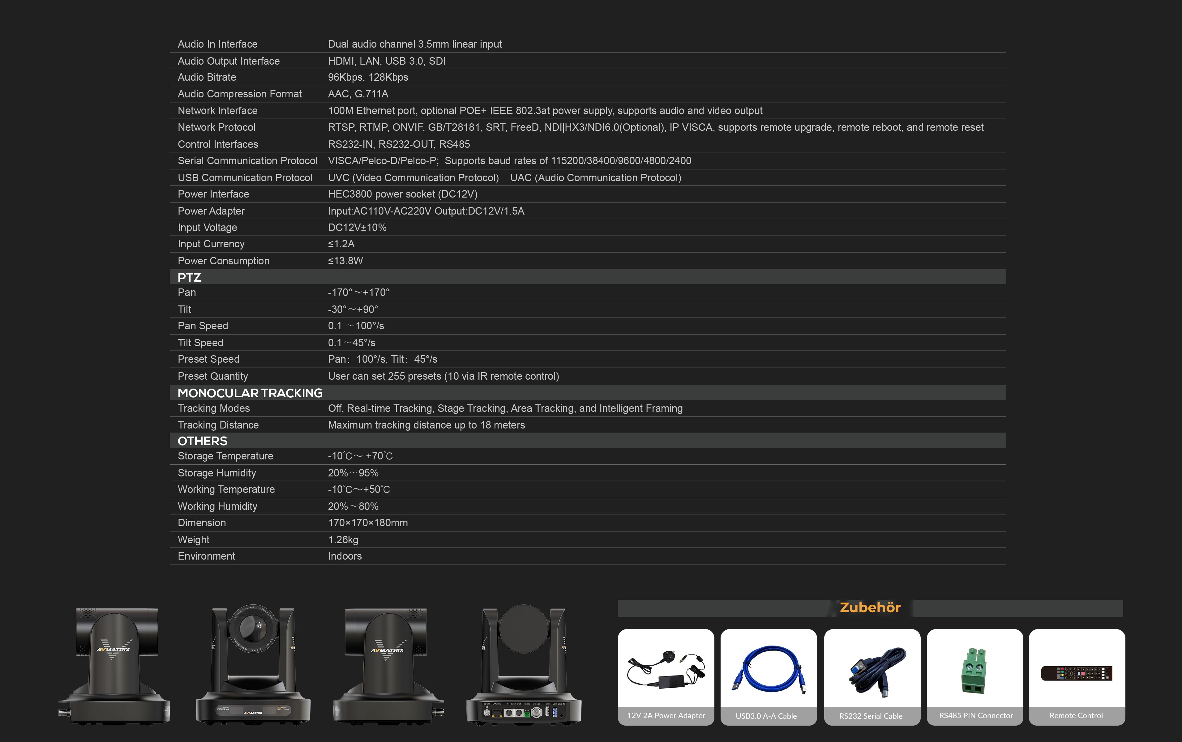AVMatrix PTZ Camera EAGLE P12A-NDI