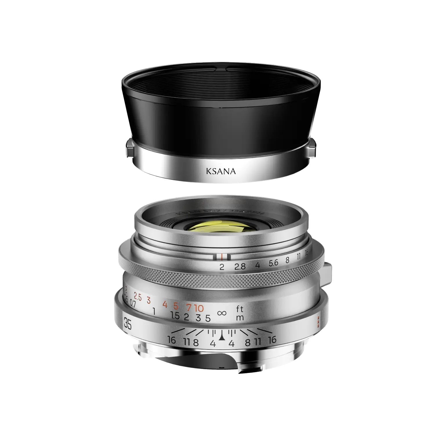 Thypoch Ksana 35 mm f/2 ASPH. für Leica M mit Gegenlichtblende – Silber