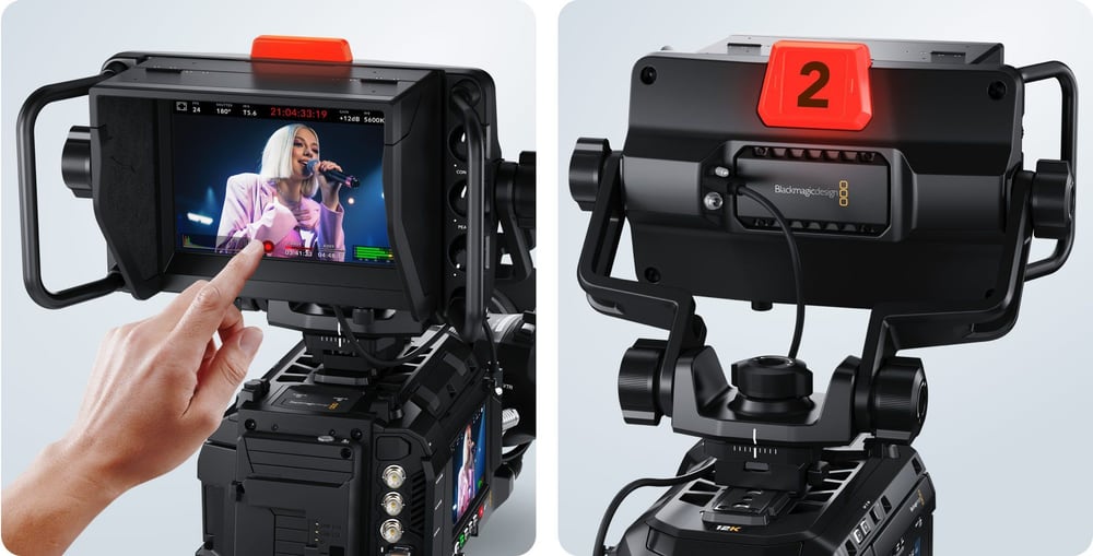 Blackmagic Design URSA Cine Studio Viewfinder – Gelenkhalterung und Haltegriffe