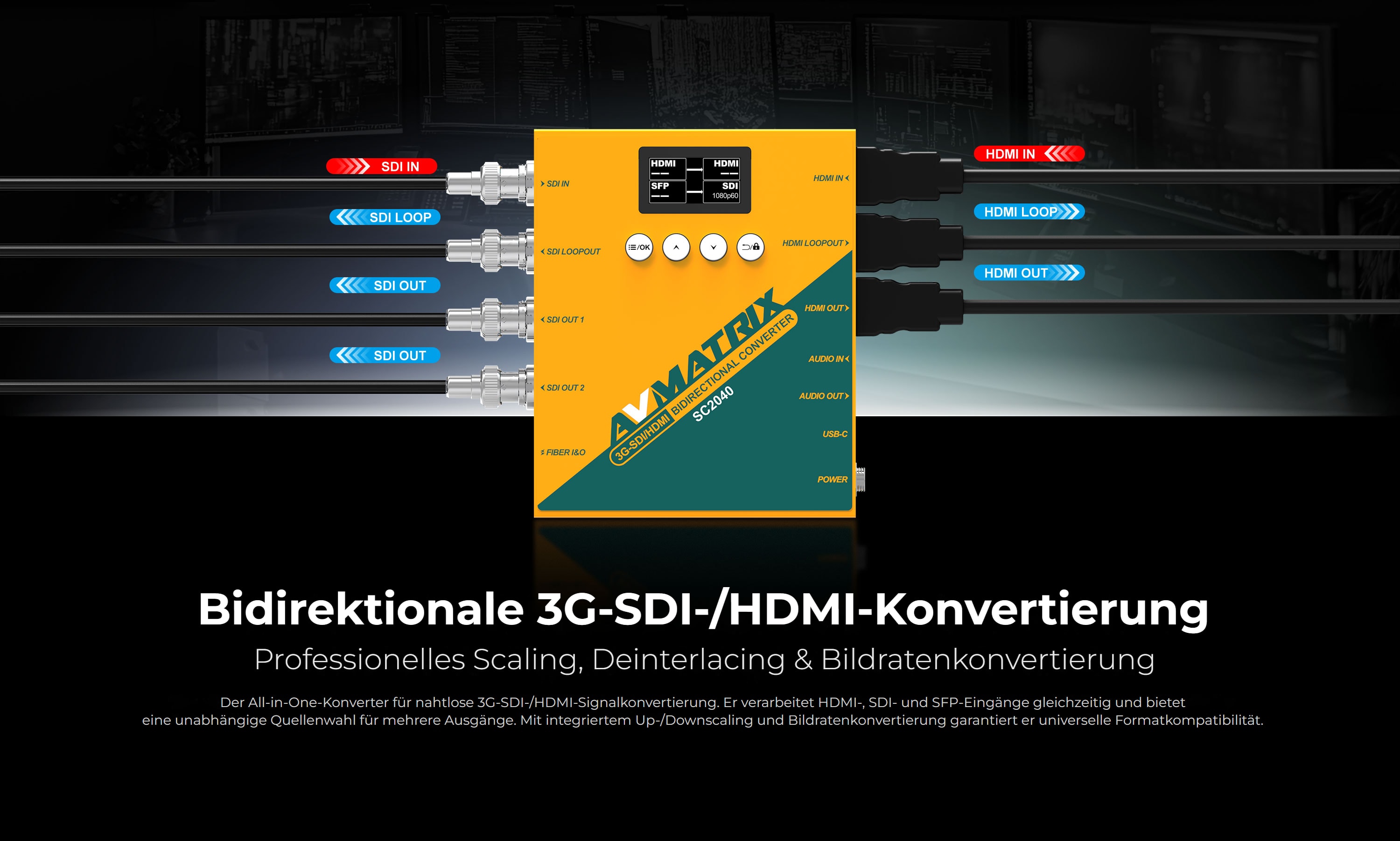 AVMatrix 3G-SDI/ HDMI Bidirectional Scaling Converter